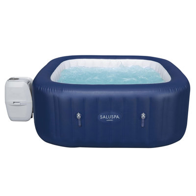 Bestway Hawaii SaluSpa 6 Person Inflatable Square Hot Tub with 114 AirJets, Blue -  54155E-BW
