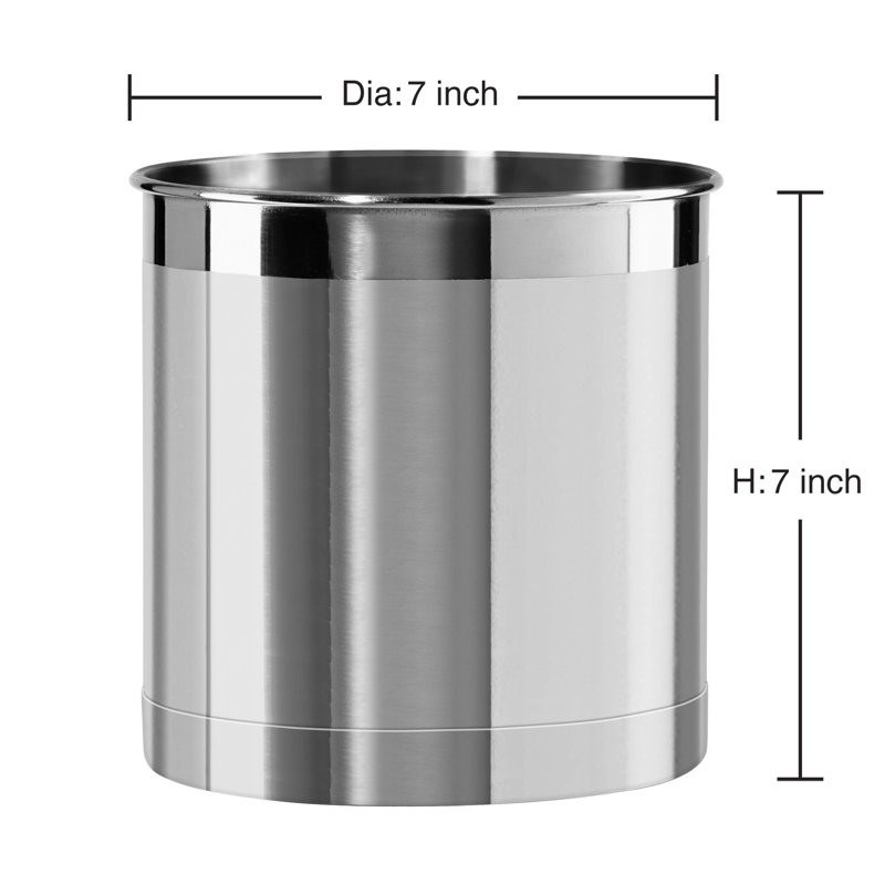 Support à ustensiles en acier inoxydable - Panier à ustensiles de 7 po, base lestée