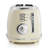 MegaChef 1.8 Quart Electric Tea Kettle and 2 Slice Toaster Combo in Gloss Cream
