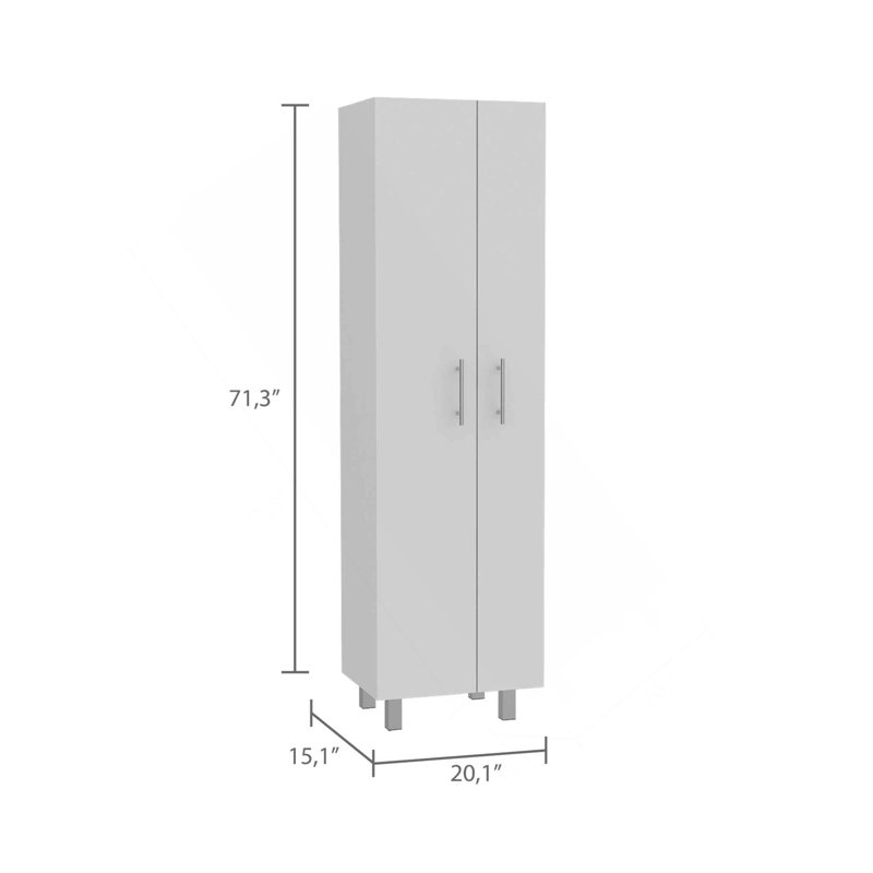 Halifax 2-Door Rectangle Closet Pantry White