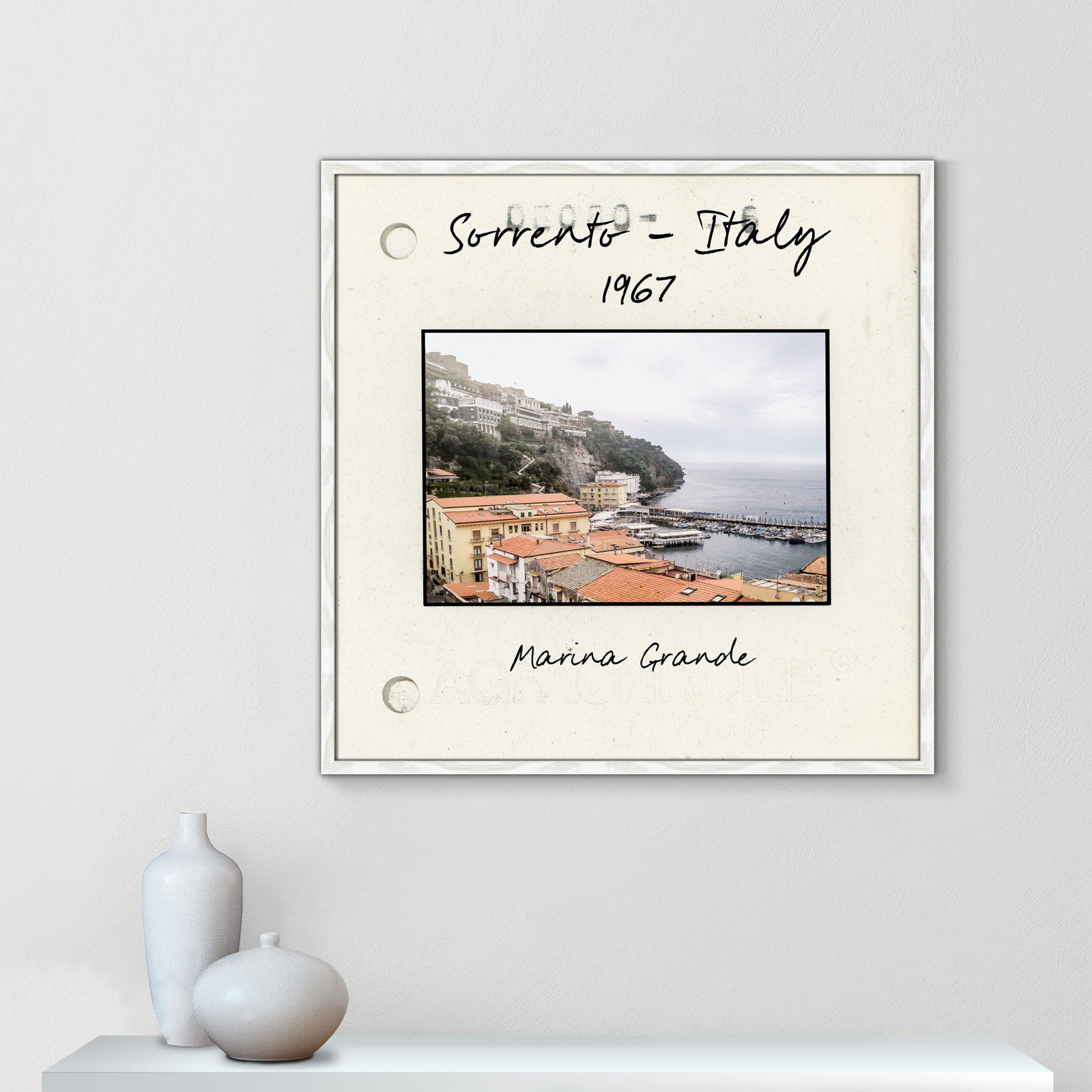 Ritona "Sorrento, Italy" Print, White Single Picture Framed Paper, 32" H x 32" W x 0.75" D