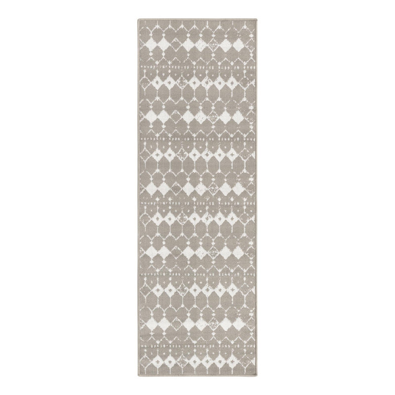 Tapis gris intérieur / extérieur Southwestern, Tapis de couloir 2 pi x 6 pi