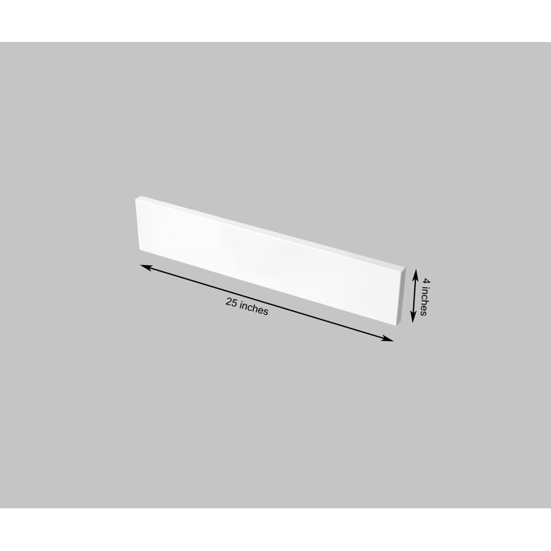 25 In. W Backsplash, Engineered White Marble