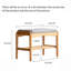 Banc à chaussures en bois massif naturel, banc de rangement avec coussin éponge à rebond élevé pour vestibule et espaces de vie