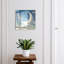 Key storage box, Opens to the right, 30x30x5, White, A subtle night scene with a figure on the moon, 