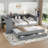 Wood Daybed with Trundle,Storage Drawers and Side Shelves-1453731417-1453731419