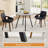  34.6 in. MDF Round Dining Table with Carbon Steel Legs (2-4 Seats)-1170948422
