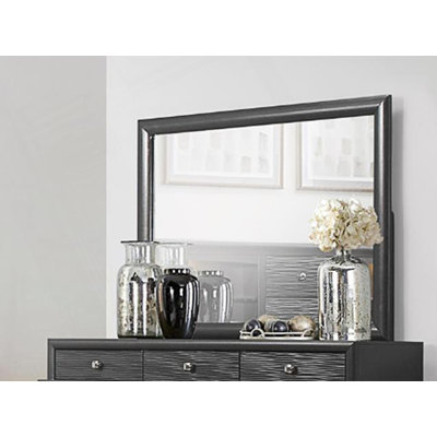 Miroir avec bordure en bois contemporaine