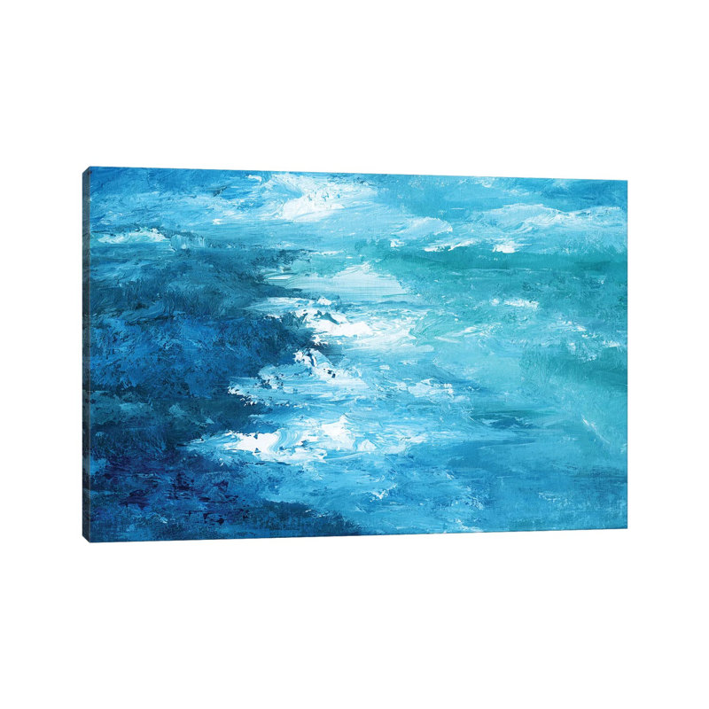«Crashing Waves I» par Nan - impression sur toile tendue, H 8 po x l 12 po x P 0,75 po