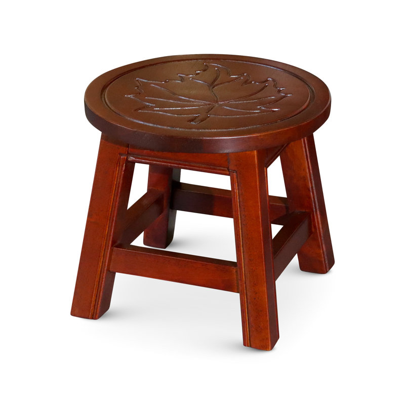 Wooden Step Stool In Cherry Color - Versatile Living Room Item Adds Elegance To, Cherry