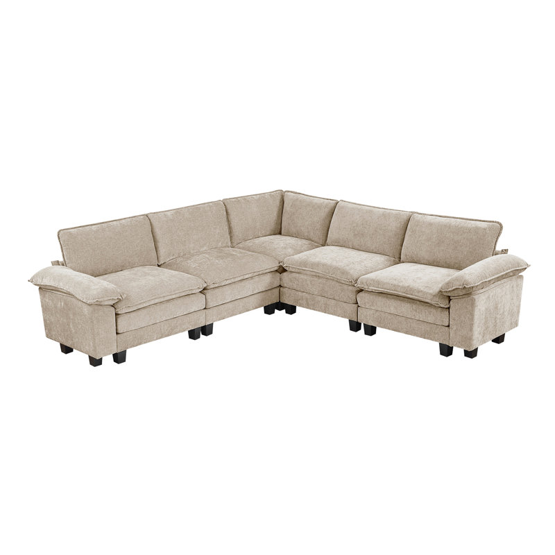 Ensemble de canapé modulaire 5 pièces Modern Contemporary, Taupe