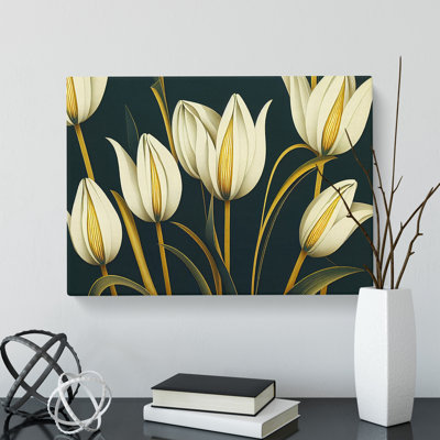 Deco Tulip Flowers Vol.1 - Wrapped Canvas Painting