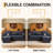 92" Convertible Sleeper Sofa Bed Oversized Modular Sectional Pull Out Couch With Reversible Storage Chaise & Cup Holders & Charging Station-1726229410