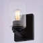 Luminaire de meuble-lavabo de salle de bain transitionnel Hitchin, abat-jour cylindrique en verre transparent, à intensité variable, compatible avec DEL, applique murale réversible en acier fixée au miroir-315458943