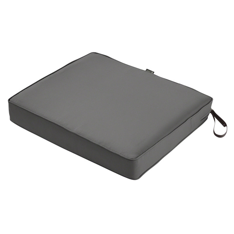 Pina Outdoor Dining Chair Seat Cushion, Light Charcoal Gray, 3" H x 23" W x 21" D