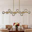 Lustre linéaire moderne en verre bullé à 12 lumières à intensité variable Spoutnik-626116812-707864722