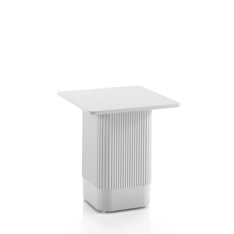 Brenen Pedestal End Table, White