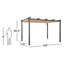 13 pi. L 10 pi. Pergola en aluminium avec auvent, kaki-49858536