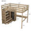 Lit mezzanine en bois avec garde-robe intégré-839359755