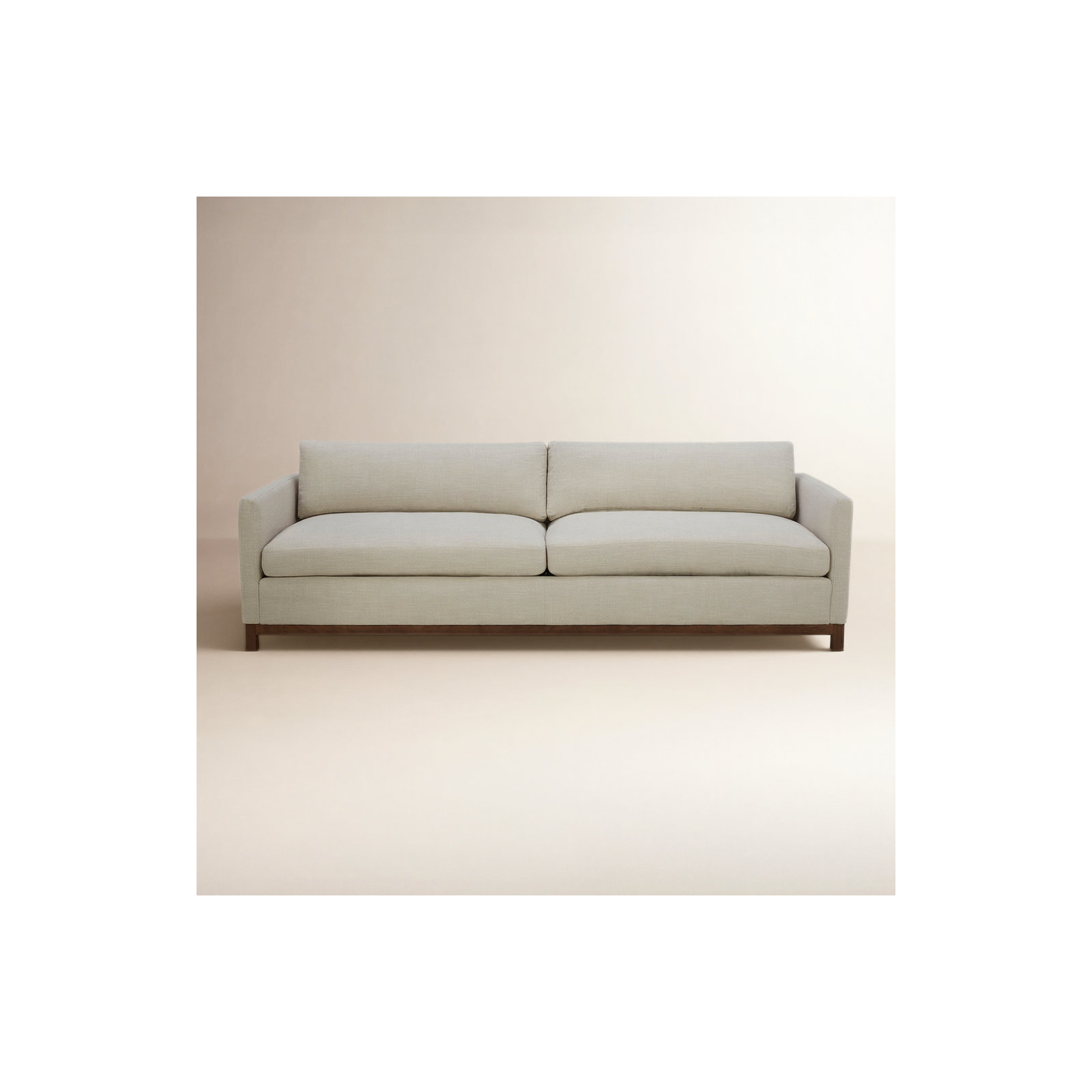 Liz 85" Upholstered Sofa, Effie Linen Performance Linen, Dark Brown, 32.28"H x 101.97"W x 39.37"D