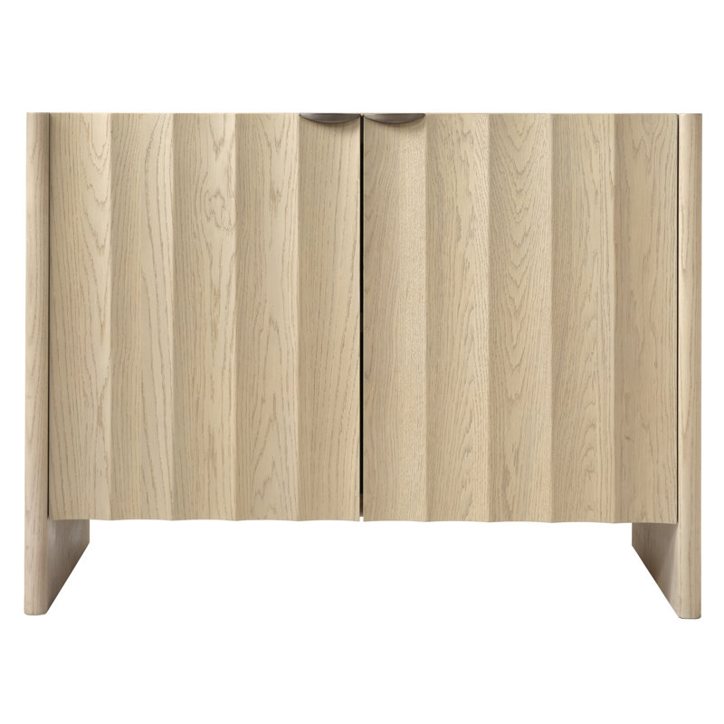 Finley Solid Wood Accent Cabinet, Natural Pale Oak