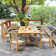 Seras 6 - Person Teak Wood Patio Dining Set with Rectangular Table