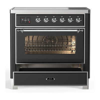 Majestic III Series 36 Inch Induction Range with 6 Induction Elements in Matte Graphite (Chrome Trim)