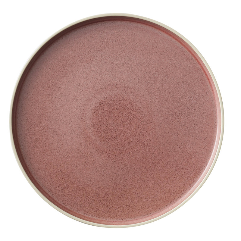 Assiette ronde 10 3/4 po Moira par Luzerne (grès), Prune fumée