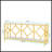 70.9 Inch Extra Long Industrial Console Table With 2-Tier Open Storage, White & Gold Diamond Pattern Metal Frame