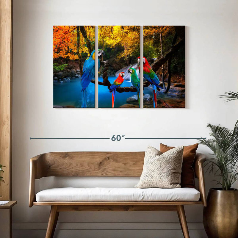 Brampt Safari Parrots, 28" H x 45" W