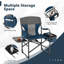 Chaise de réalisateur de camping pliante avec glacière et table d'appoint