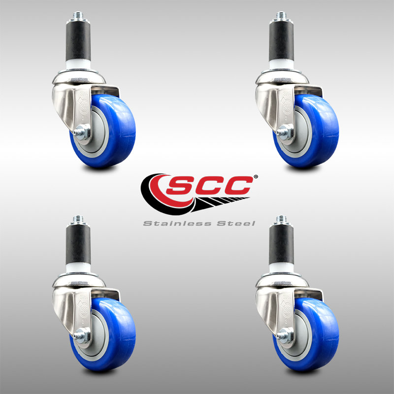 Polyurethane Casters, Blue