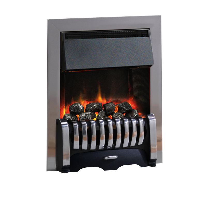 Demetrius Belfry Heating 49.5cm W Electric Fireplace Insert, Chrome