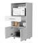 Support pour micro-ondes blanc avec garde-manger et tiroir de rangement pratique