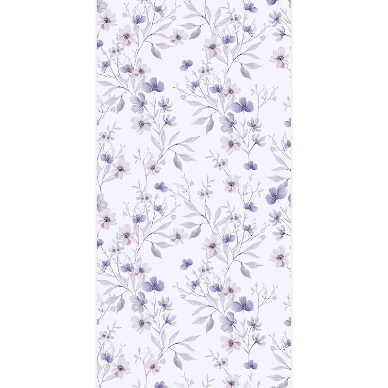 Lavande fleurie, floral, mauve doux et tons lilas, L 96 po x l 48 po