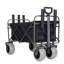 Chariot de pêche tout-terrain avec porte-cannes, structure en acier d'une capacité de 500 lb, pneus pneumatiques de 9 pouces, conception pliable et système de sangle multi-usage pour la plage, le camping et le transport utilitaire.