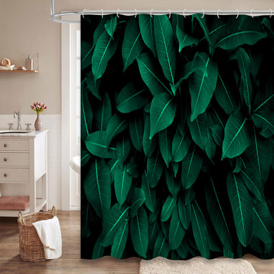 Rideau de douche avec 12 crochets Fresh Green