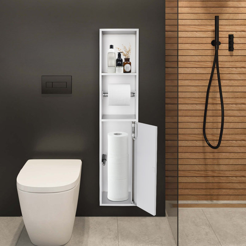 Porte-papier hygiénique encastré 32,28 po Modern, Argent argent