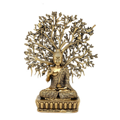 Statue de 6 pouces Bouddha assis sous l'arbre Bodhi