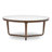 Ciro Solid Wood Glass-Top Round Coffee Table