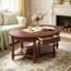 Table basse ovale vintage avec tiroir et tablette de rangement pour salon-2105246358