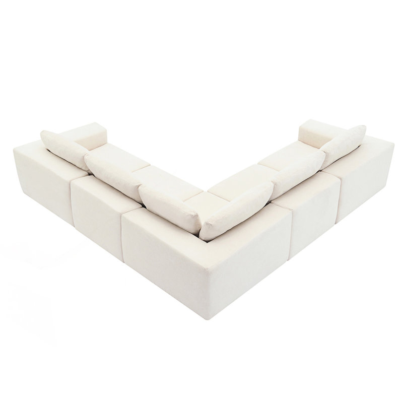 Canapé modulaire en L modulaire, ensemble de canapé de plancher de luxe, canapé confortable