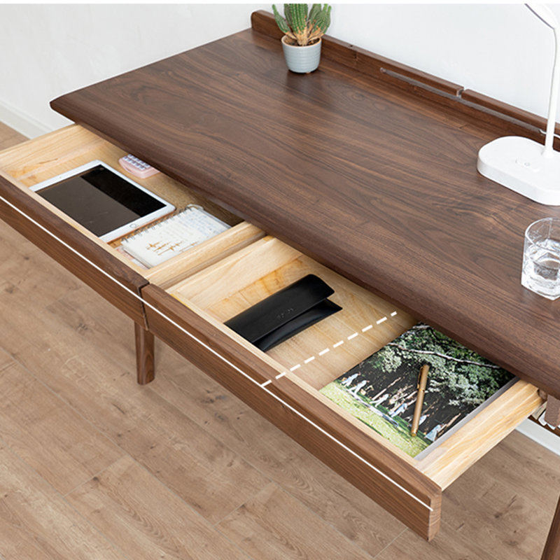 Bureau créatif de style américain, Noyer, H 29,53 po x l 59,06 po x P 23,62 po
