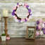 Couronne de printemps 10 po rose pastel mauve et blanc œuf de Pâques