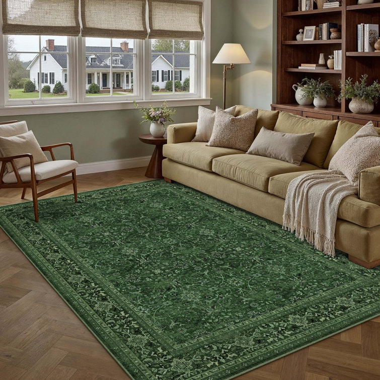 Isla Vintage Oriental Machine Washable Area Rugs With Non-Slip Backing