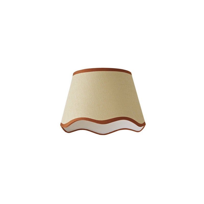 16.5cm H Fabric Empire Lamp Shade ( Slip-On ), Natural/Red