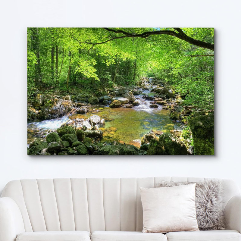 " River Through The Greenest Nature Colorful "