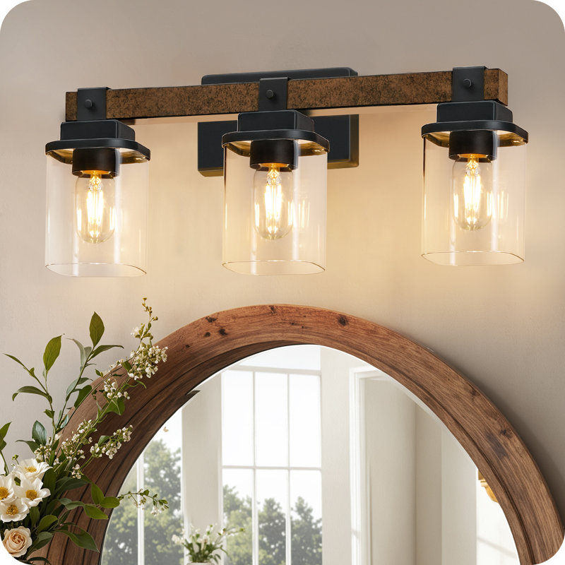 3-light Dimmable Farmhouse Vanity Light, 3 Lights
