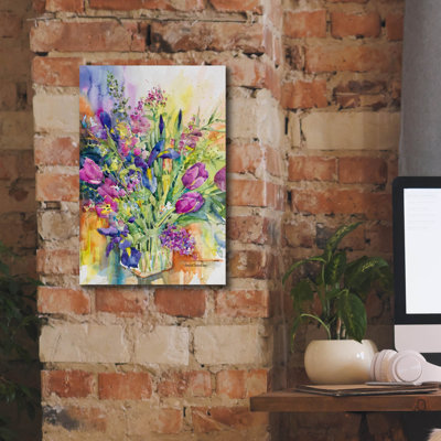 Winston Porter 'Iris Blue And Tulips Too' by Annelein Beukenkamp Canvas Wall Art