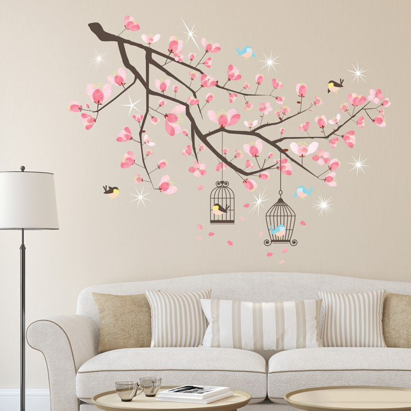 Crystal Cherry Blossom Tree Floral Wall Sticker